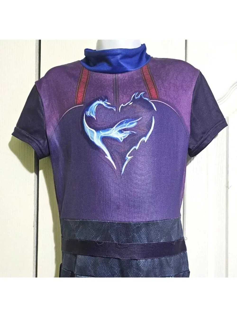 Descendants 3 Mal Deluxe Costume Girl 8-10 Jumpsuit Vest Disney Spirt Halloween - Picture 3 of 9